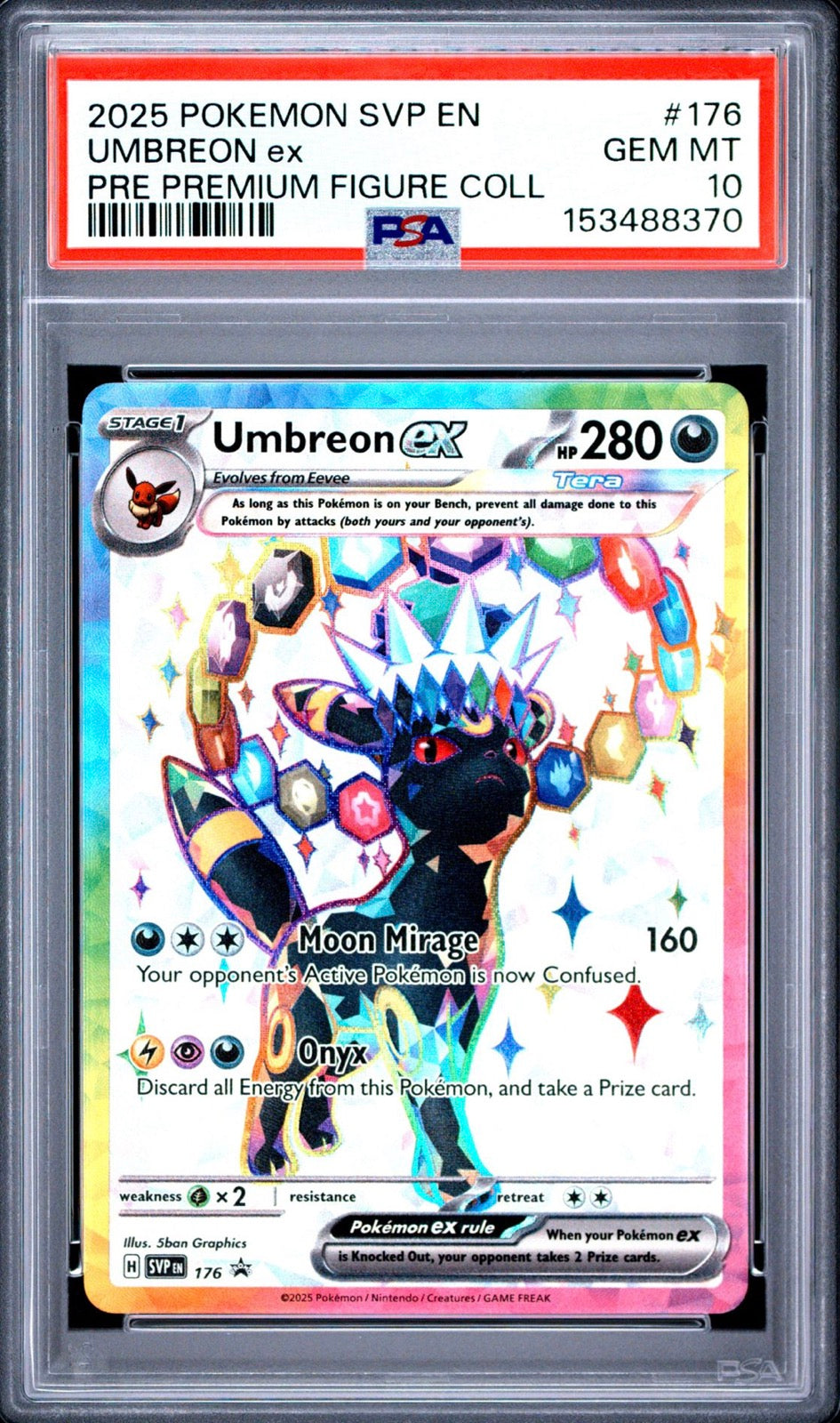 2025 POKEMON SVP EN EMBREON ex GEM MT 10 PRE PREMIUM FIGURE COLL